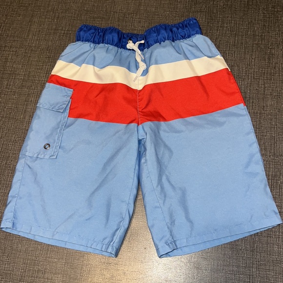 Oasis Boys Red, White, and Blue 2 piece rash guard swimwear set Size-8 - Picture 4 of 7